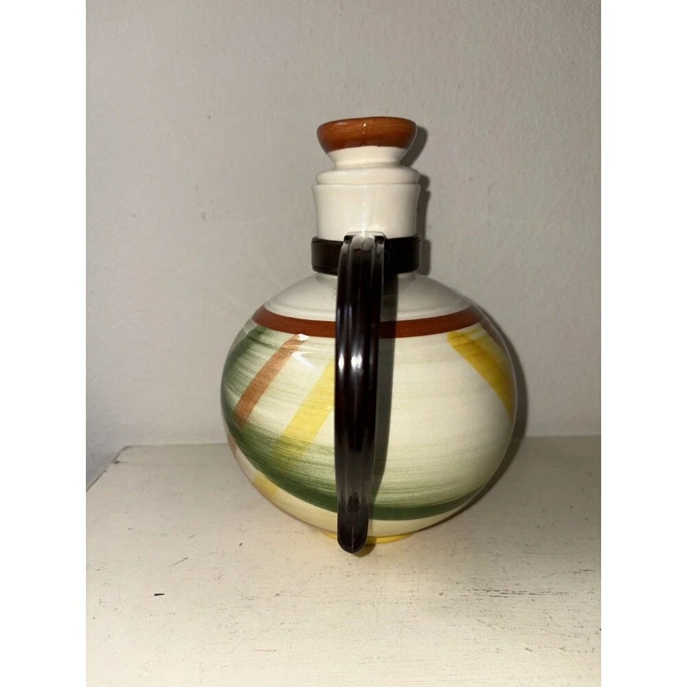 Vintage '40s/'50sVernon Kilns Vernonware Homespun Coffee Carafe with Stopper Lid